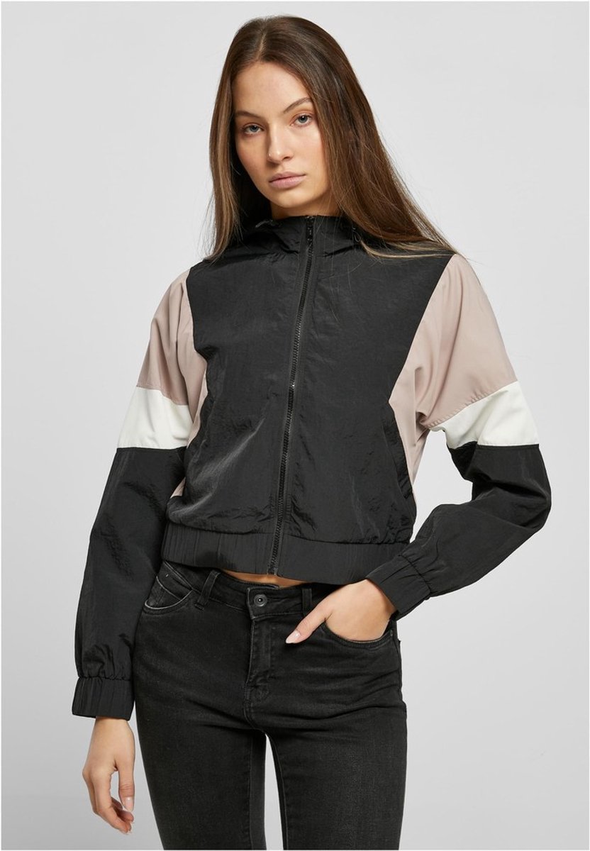 Urban Classics Short 3-Tone Crinkle Jacket 5XL Zwart