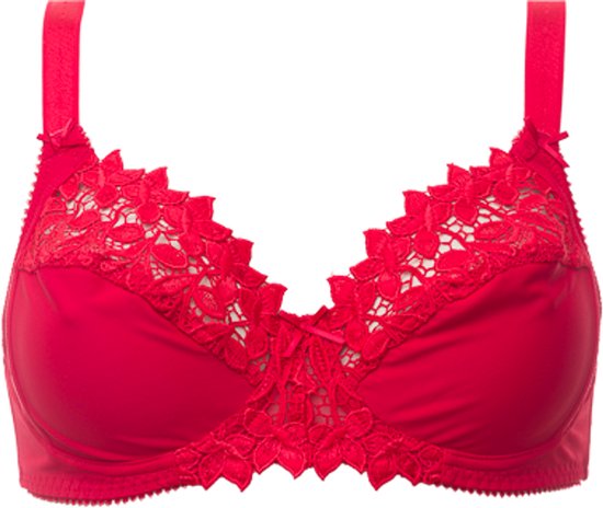 Guy de France - Soutien-gorge à BH avec micro broderie - Rouge - 80H