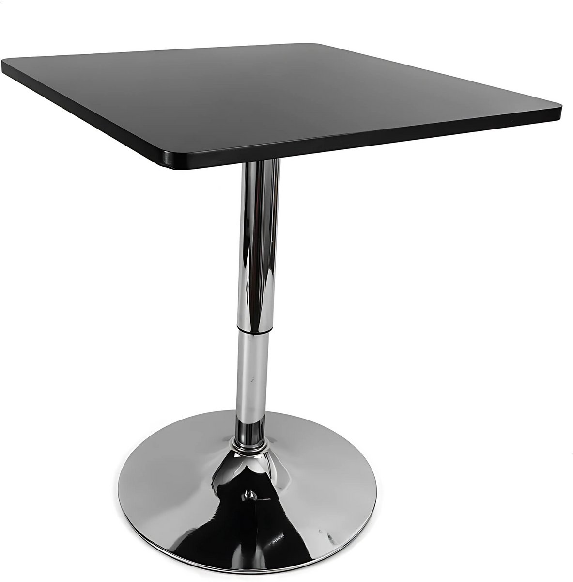 Happiq Bartafel - Eettafel - Woonkamertafel - Voor Thuis, Café en Kantoor - 360° Draaibaar Blad - Capaciteit 150 kg - 60x60x45cm Zwart