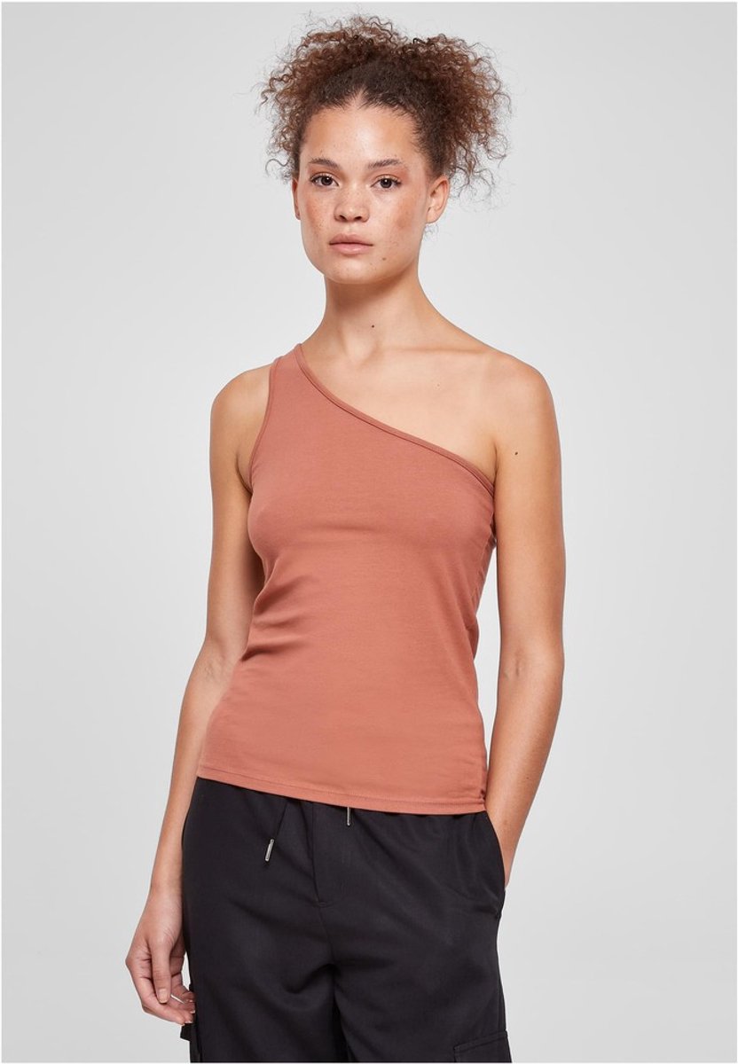 Urban Classics Asymmetric Mouwloze top S Oranje