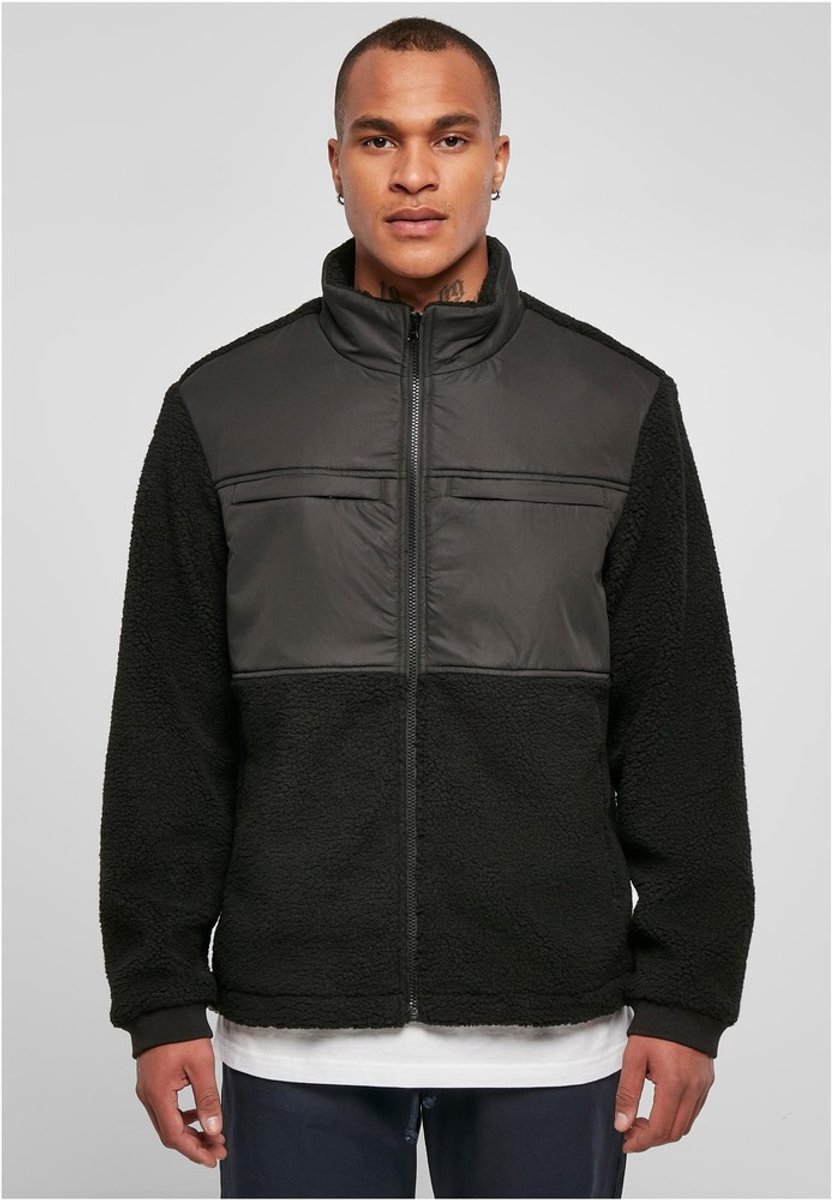 Urban Classics Patched Sherpa Jacket 4XL Zwart