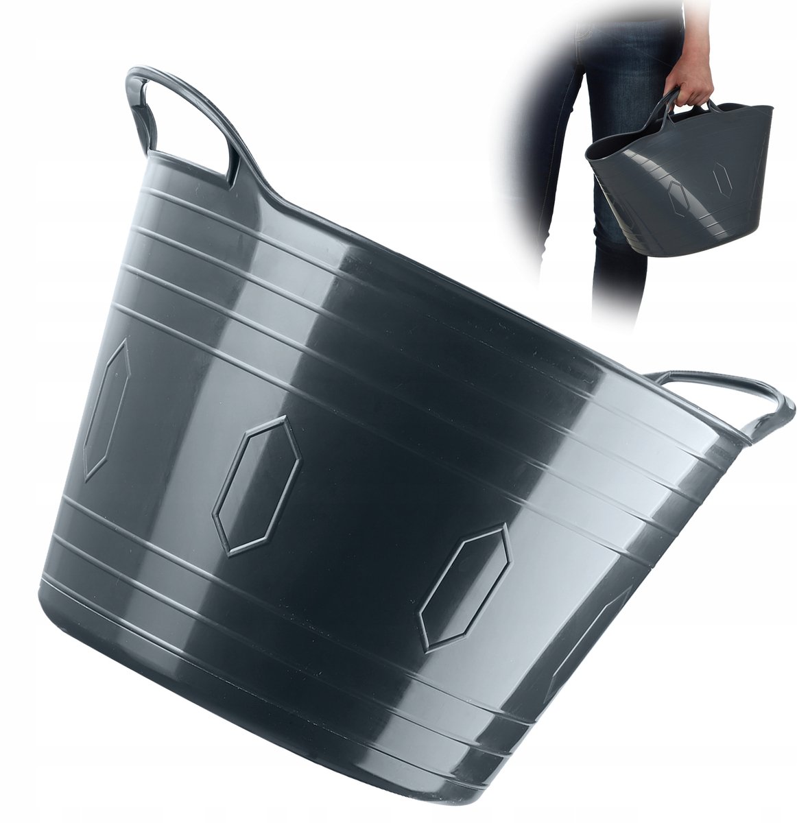 KADAX Flexibele mand Universele wasbak 15L grijs