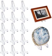 12 stuks acryl ezel stands, stabiele platen standaard, plastic ezels, heldere ezel display houder, heldere multifunctionele display houder, voor het weergeven van munten, zakhorloges, medailles