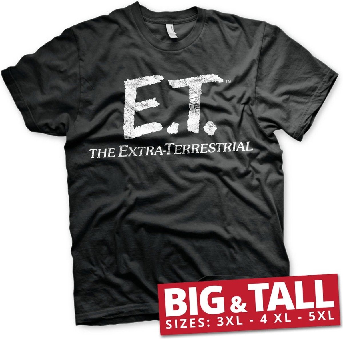 E.T. Extra-Terrestrial Big & Tall T-shirt Zwart