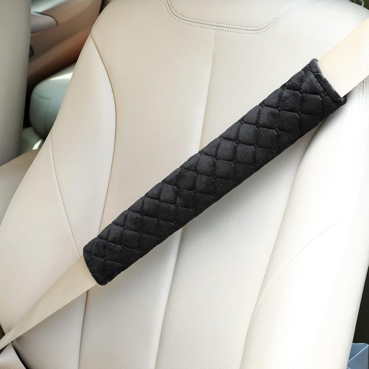 Image of 2 extra lange gordelhoezen - Schoudervullingen voor gordels - Comfort - Veiligheid - Zwart Gordelhoezen - Gordelhoezen - Auto-, vrachtwagen- en SUV-accessoires (20 inch)