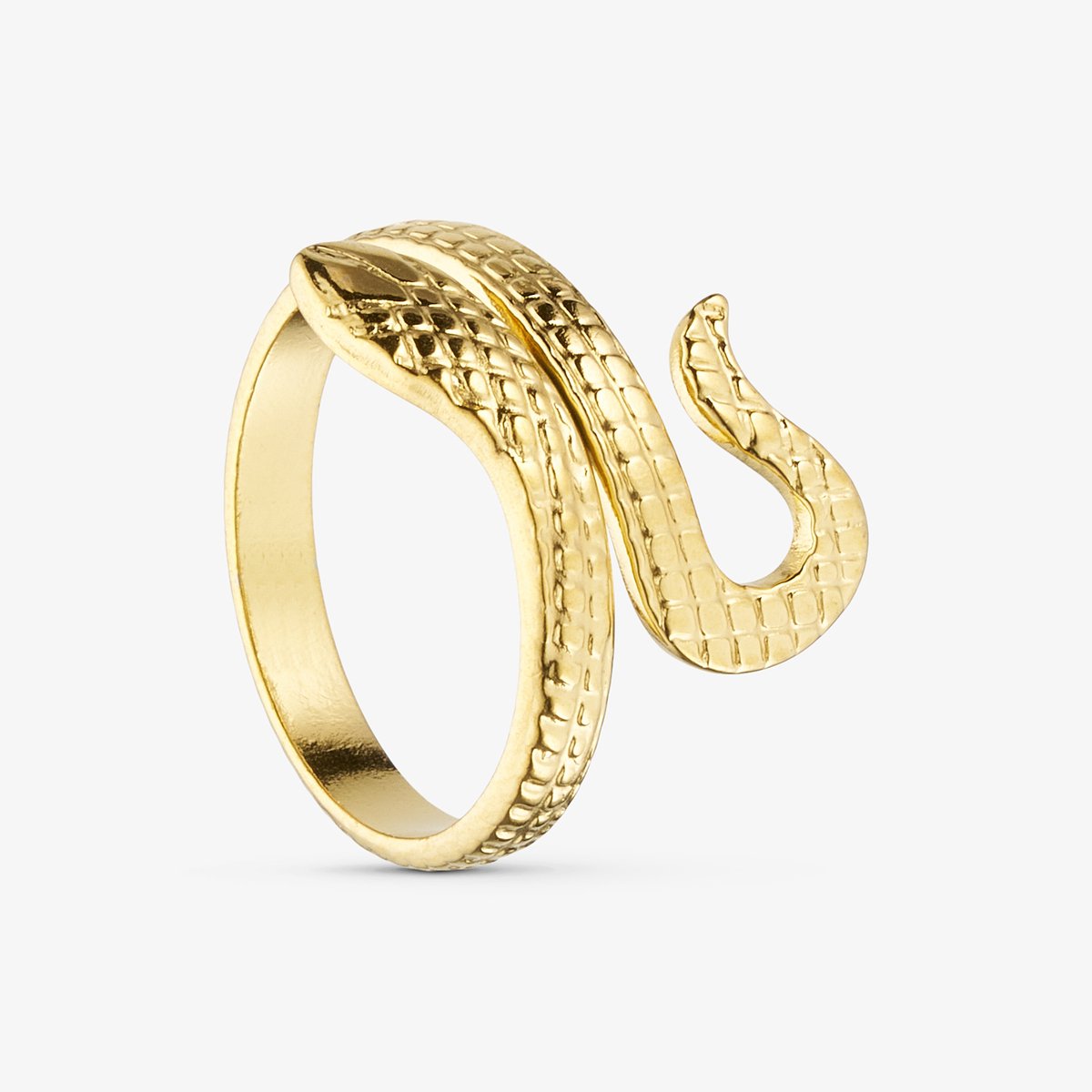 Wolff Jewelry - Snake - Gold Plated - Slangen - Ring - Verstelbaar - Verguld - Goudkleurig - Waterproof - Dames - Cadeau - dochter - vrouw – vriendin – moeder - verjaardag