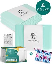 Pure Sensation® Luieremmer Navulling - 4 stuks - Geschikt voor Korbell - Inclusief Extra Luier Etui - Navullingen 15/16 liter - Luieremmer Zakken - Luieremmernavullingen - Luieremmers - Korbell Luieremmer – Luierzakjes Wegwerp - Korbell Navulling