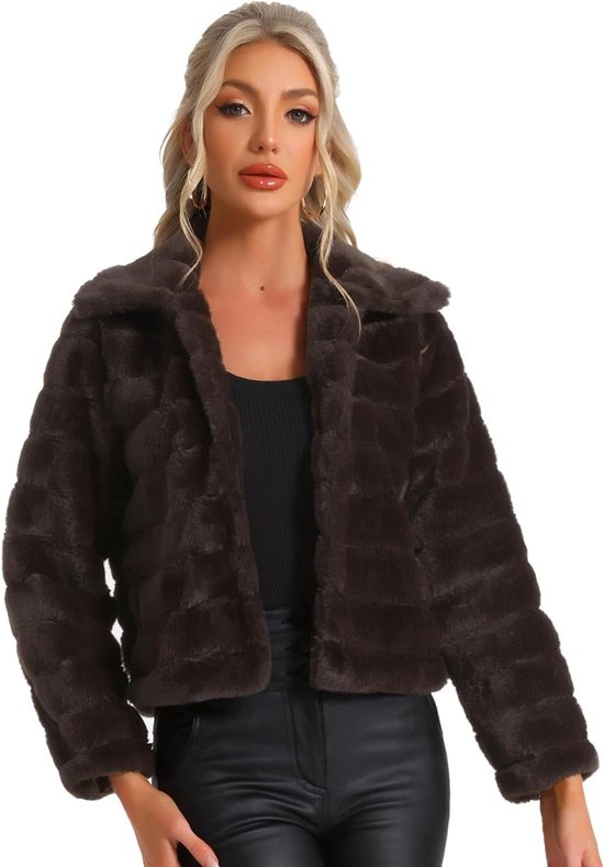 Dames Winterjas met Lange Mouwen en Korte Elegante Mantel - Zacht en Open - Trendy Design - Warme Winterjas