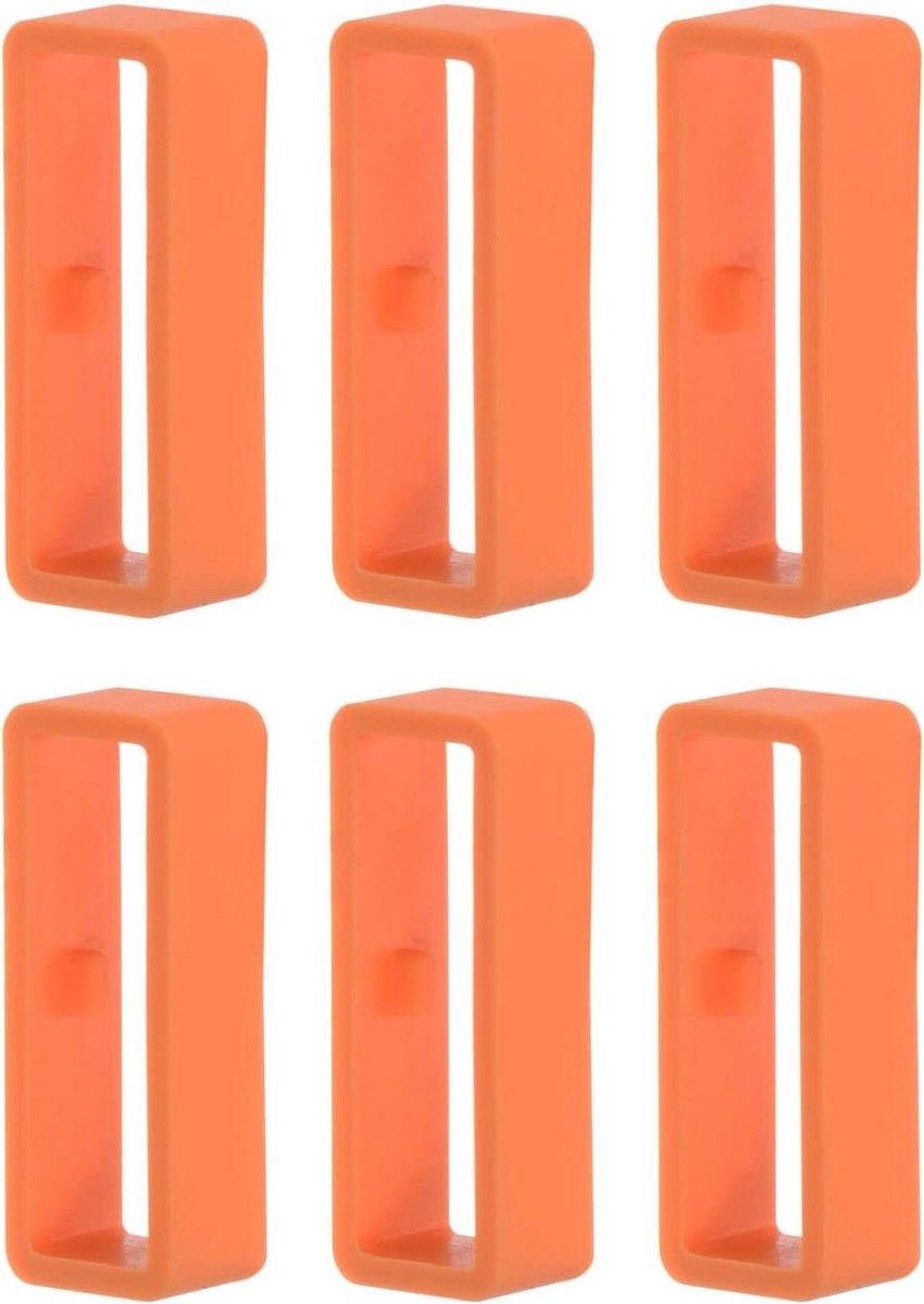 Horlogebandje gesp ringen 24 mm rubber siliconen oranje 6 stuks - horlogehouder - voor horlogeband