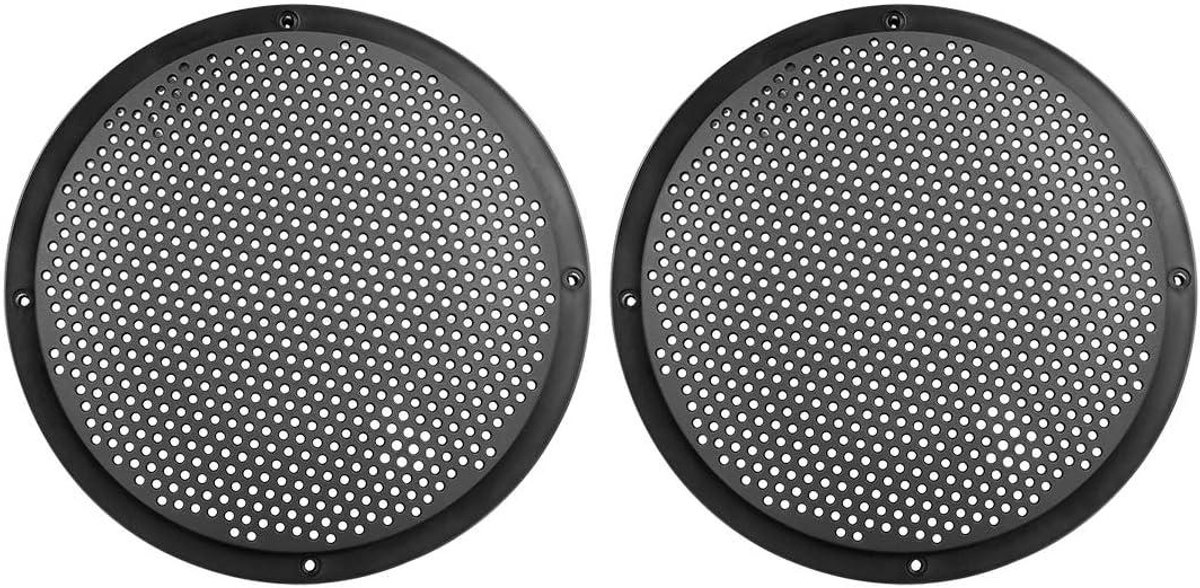 Set van 2 auto luidspreker rooster grill, 8 inch, 208x16mm (D*D), zwart metaal.