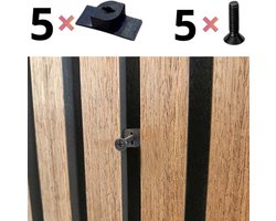 5 ophangclips voor akoestisch wandpaneel inclusief 5 * m4 Bout - [Geschikt voor panelen met latafstand van 13 MM] - Boren niet nodig- voordeelverpakkin - 2 * m4 bout in 20 mm - Akupanel ophangfunctie - Inwendig schroefdraad - wandpaneel accesoires