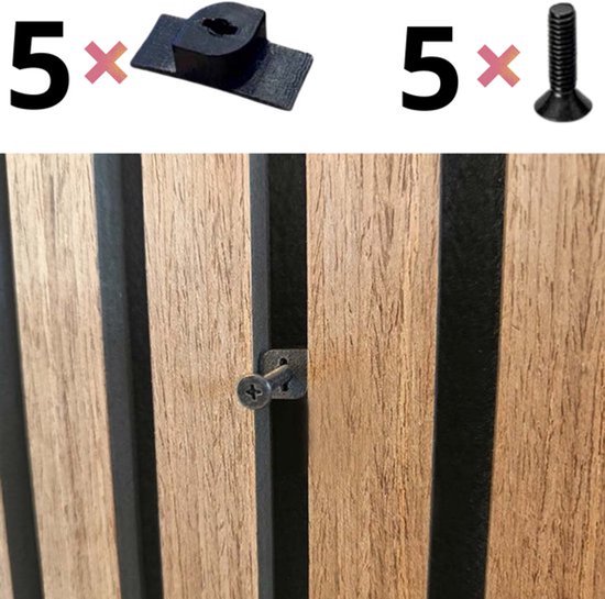 5 ophangclips voor akoestisch wandpaneel inclusief 5 * m4 Bout - [Geschikt voor panelen met latafstand van 13 MM] - Boren niet nodig- voordeelverpakkin - 2 * m4 bout in 20 mm - Akupanel ophangfunctie - Inwendig schroefdraad - wandpaneel accesoires