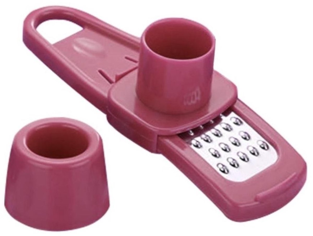 Flexigood® – Knoflook- en Gemberrasp – Roze – Multifunctionele Keukensnijder - Compacte Keukenschaaf