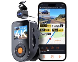 Vantrue S1 Pro Max 4K+2.5K Dashcam Voor- en Achterkant, Dual STARVIS 2 Dashcam, 2-Kanaals HDR Dashcamera voor Auto's, PlatePix Nachtzicht, 5G WiFi, Spraakbediening, GPS, ADAS, 24Uur Parkeermodus, Max. 1TB.