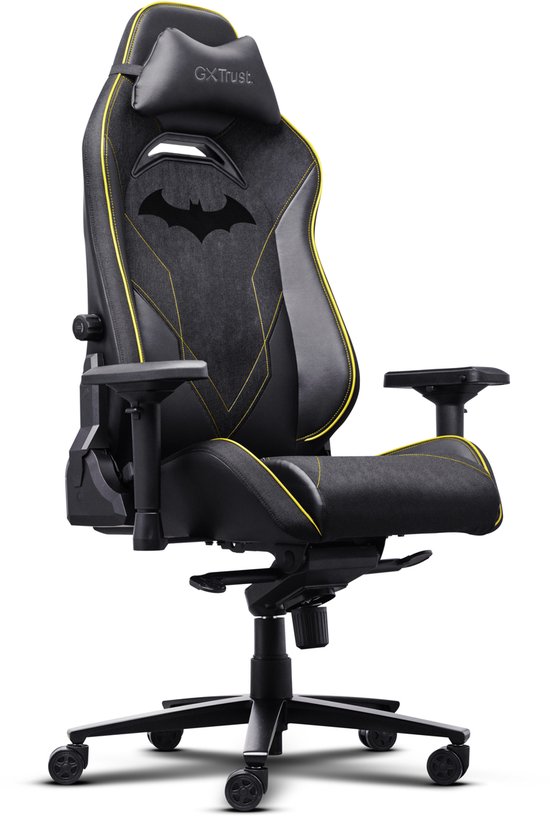 Trust GXT 721BM Ruya Pro Batman Editie - Premium Gaming Stoel - Gamestoel - Nekkussen - Verstelbare Rug Ondersteuning - Hoogte Verstelbaar - Rug- & Armleuningen Verstelbaar - Batman Zwart