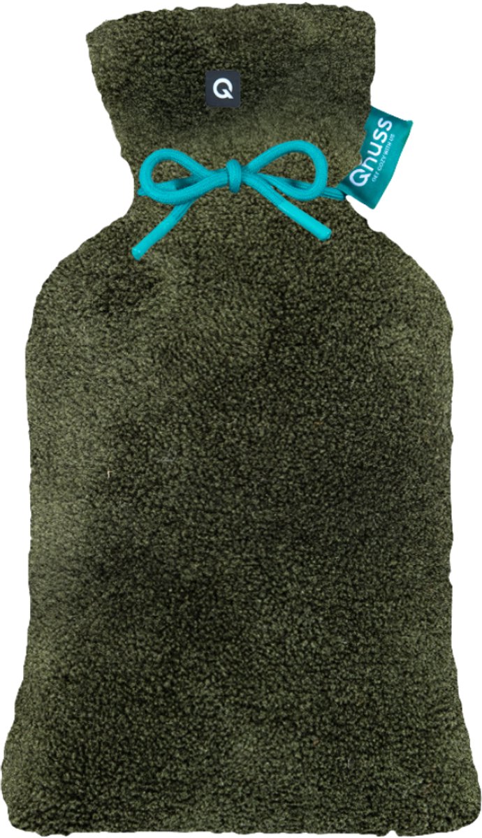 Qnuss Elektrische Kruik XL - Duurzaam & Draadloos - Oplaadbaar - Infraroodwarmte - Waterkruik - 40x20 cm - Groen - Inclusief Powerbank