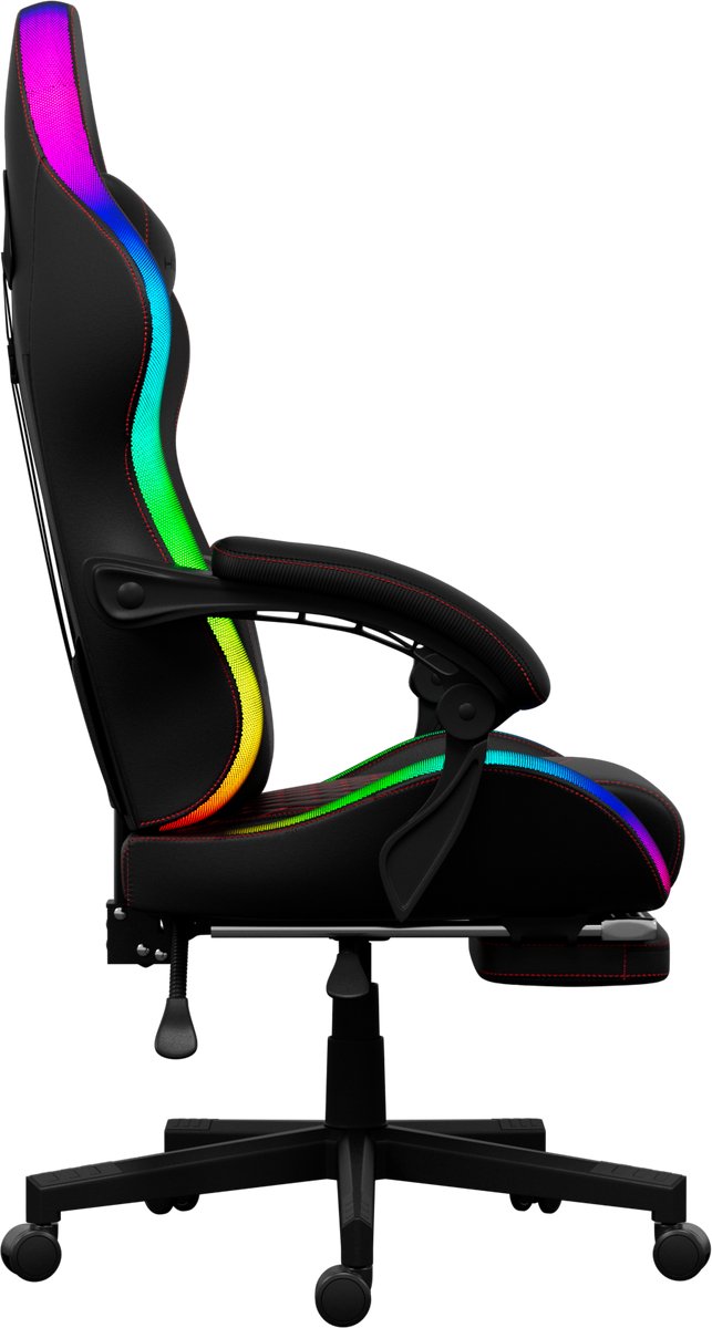 Afbeelding 2 van Gaming stoel - Gamestoel - Gaming Chair - Game stoel - Ergonomische - HICON® - Vittoria - LED