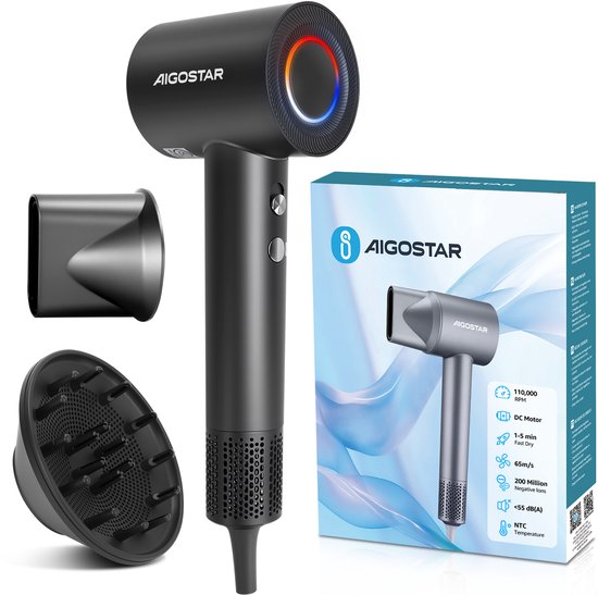 Aigostar Föhn met Diffuser - 110.000RPM - High Speed - Aigostar - €39,99