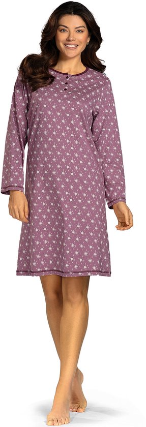 Comtessa Nachthemd 'A little Dream' - Dames Nachtmode - Lange Mouw - Paars - Maat 52
