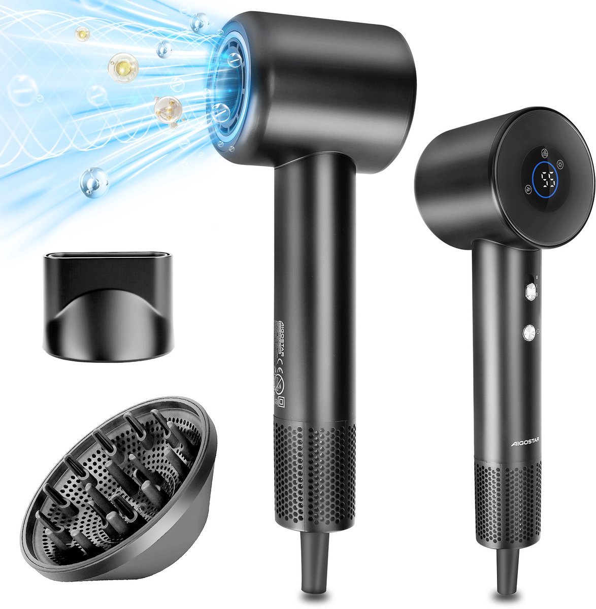 Aigostar Föhn met Diffuser - 110.000RPM - Premium High Speed
