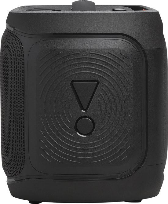 JBL PartyBox On The Go 2 – Draagbare Bluetooth Speaker - Met Draadloze Microfoon - Handige Schouderriem - LED verlichting - Spatwaterdicht - Zwart