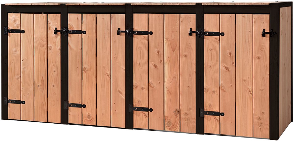 Containerombouw Nina | Kliko Ombouw Vierdubbel | Containerberging | Containers kast | Container berging voor 4 kliko's | Wood Selections
