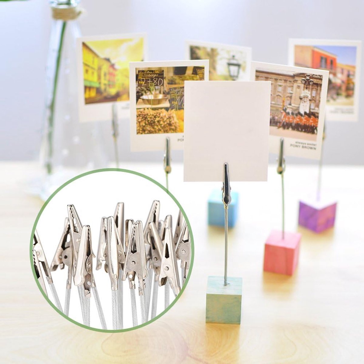 Desktop Fotohouder Met Clips 14-Tak Boom Stijl - Romantisch Design Memohouder