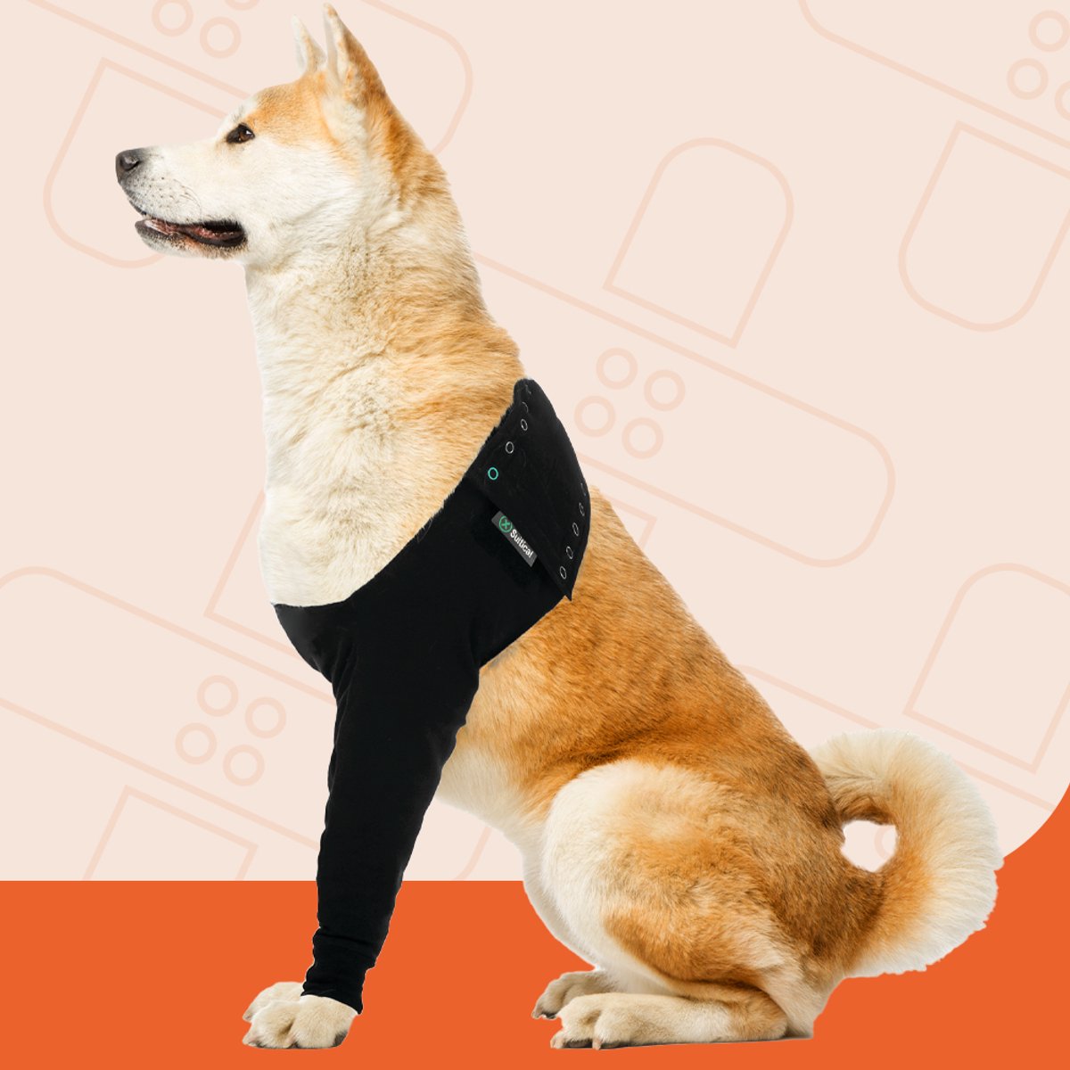 Suitical Enkele Herstel Mouw Hond Zwart XL