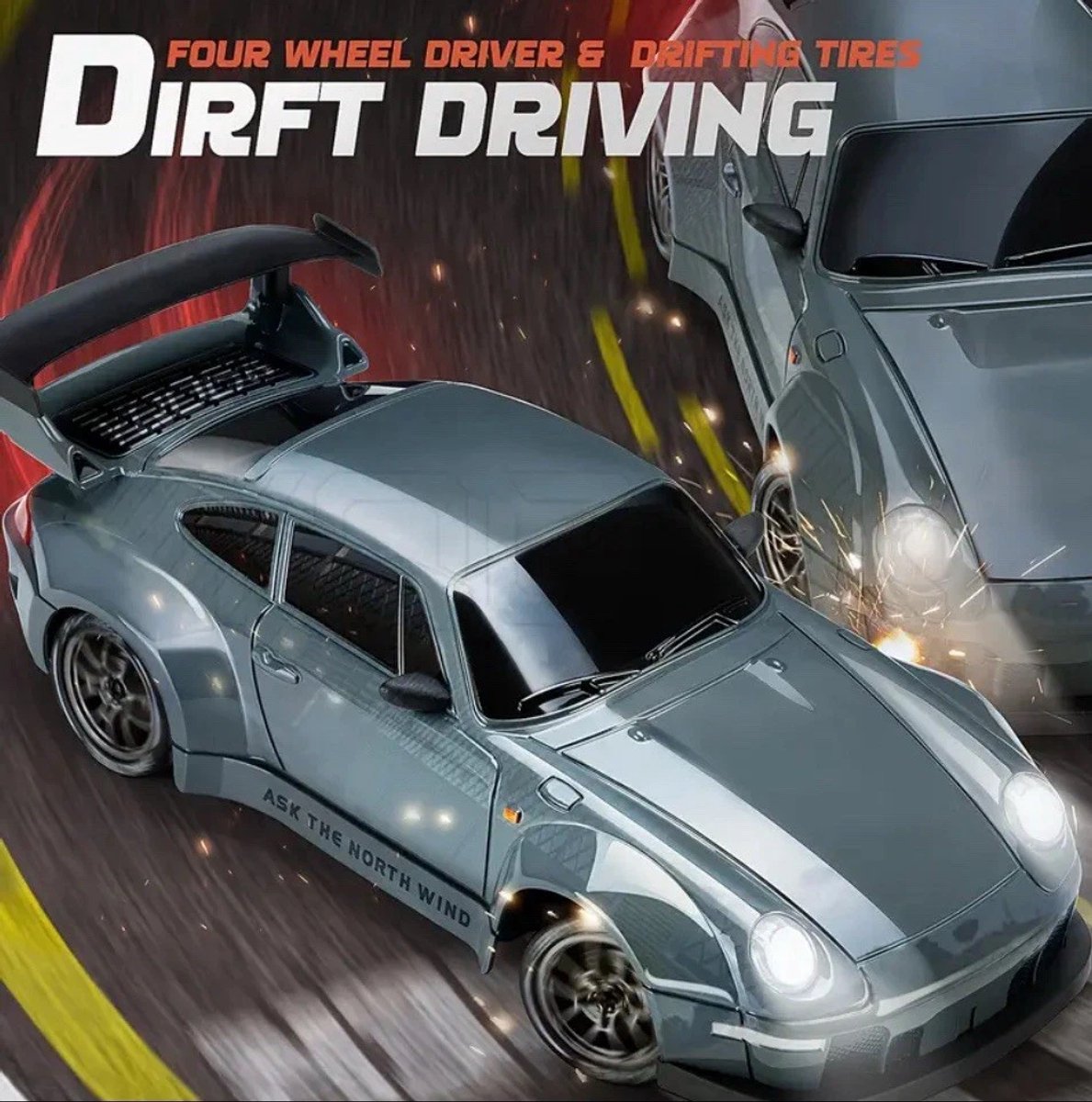 Jojoy - RC Auto Drift - RC Car - Bestuurbare Auto - Race Auto met LED und Accessoires - 20km/uur 1:24 Afstandsbediening Driftauto - DRIFTOR — afbeelding 9