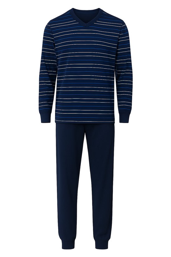 Pastunette Pyjama - Katoen - Donkerblauw - Gestreept - Maat XXL