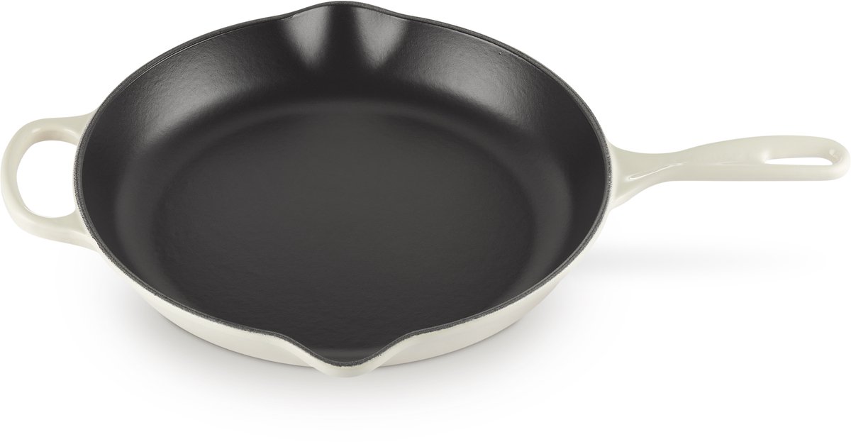 Le Creuset Skillet Hoog in Geëmailleerd Gietijzer 30 cm Meringue