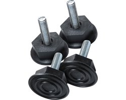 4x Dparts stelvoetjes - M10 x 35mm - vaste stelschroef - stelvoeten - verstelbaar stelvoet - verstelbare pootjes - stelpootjes - stelpoot o.a. voor wasmachine en droger