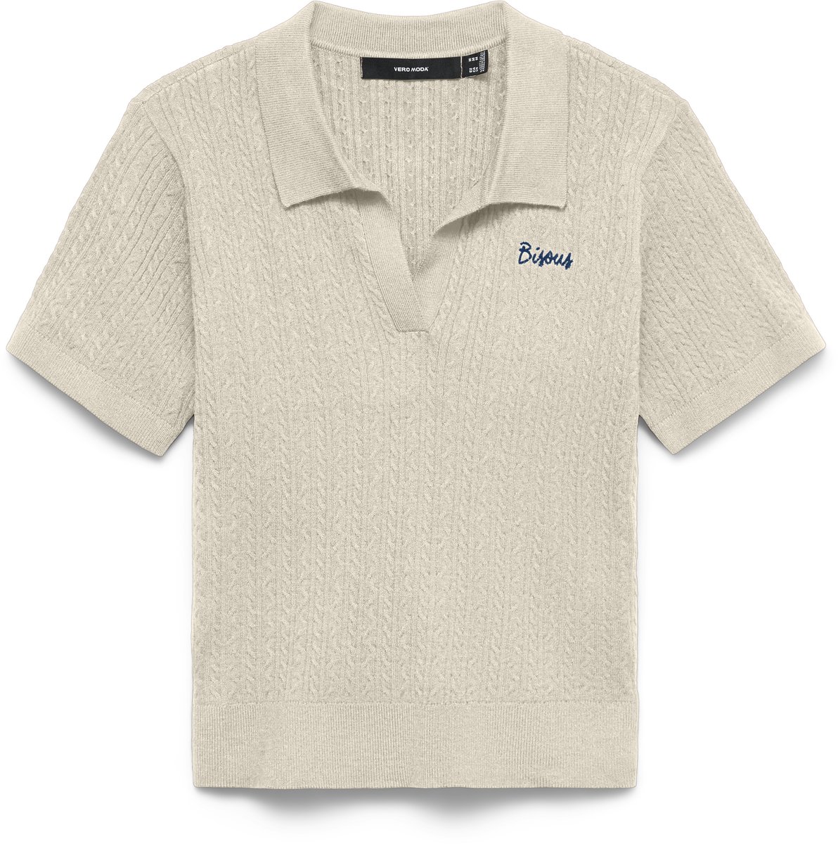 VERO MODA - VMGOLD CABLE SS POLONECK PULLOVER - Dames - Gebreide truien