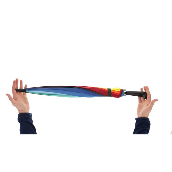 Paraplu Regenboog 2 Stuks – Grote Lange Regenboog Paraplu’s Ø98 cm – 16 Ribben