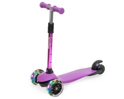 LifeGoods Kinderstep - Step 2-5 Jaar - 3 Lichtgevende LED Wielen - Hoogte Verstelbaar - Jongens/Meisjes - Paars