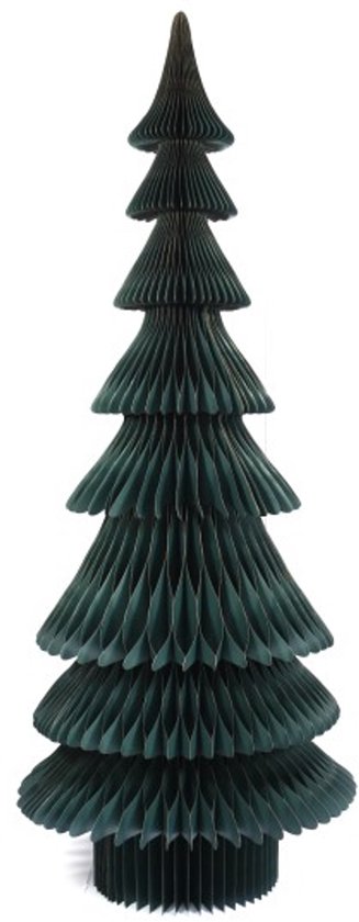 Only Natural papieren honeycomb kerstboom boom groen met gouden verf 150 cm