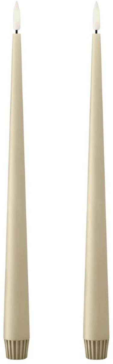 Ester & Erik Led Taper kaars 30cm pale ginger set van 2 beige