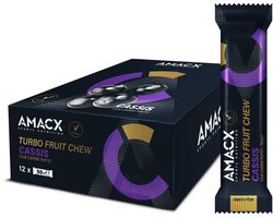 Amacx Turbo Fruit Chew Cassis - Energie reep - Bar - Energy gums - 12 pack