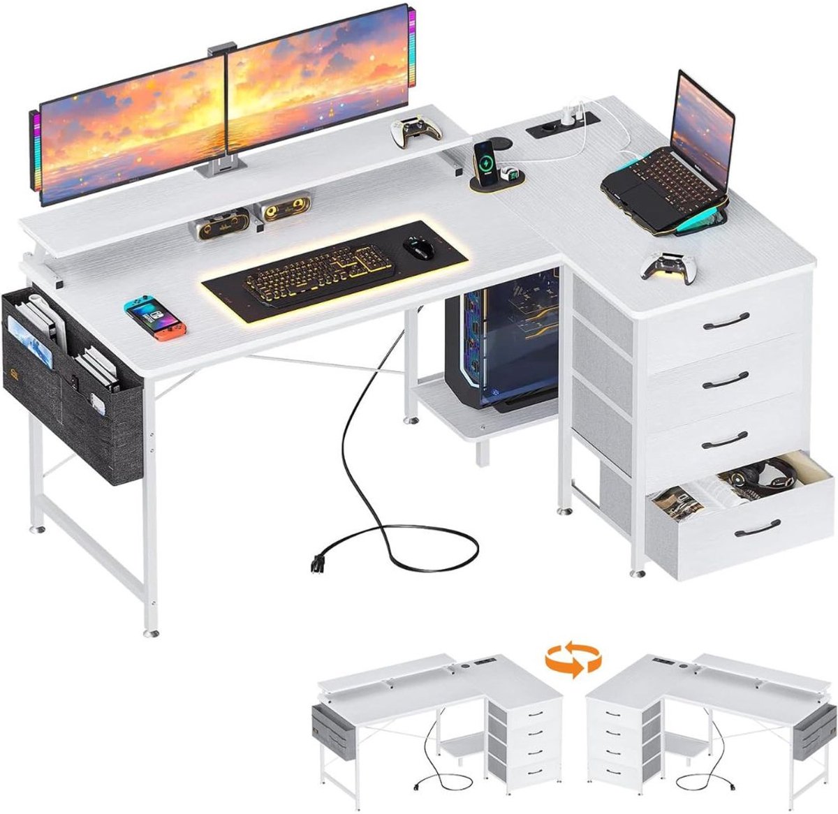 DailySupplies® Hoekbureau Gaming - Bureau L Vormig - Computer Desk