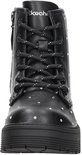 Zwarte Skechers laars met zilveren studs, veter en rits