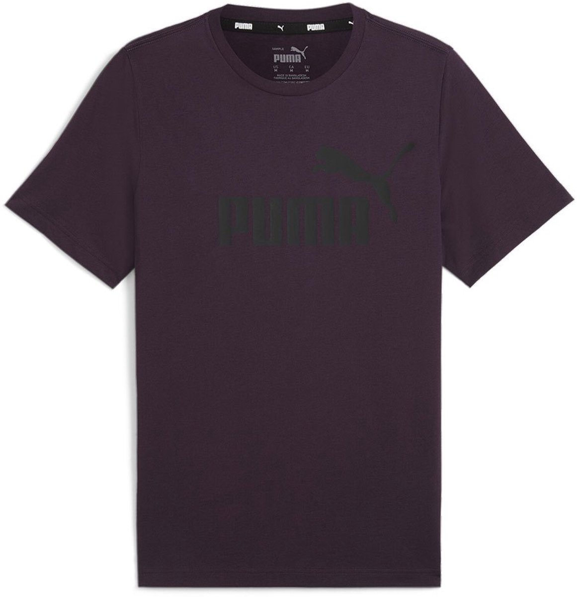Puma Ess Logo T-shirt Met Korte Mouwen Man Midnight Plum