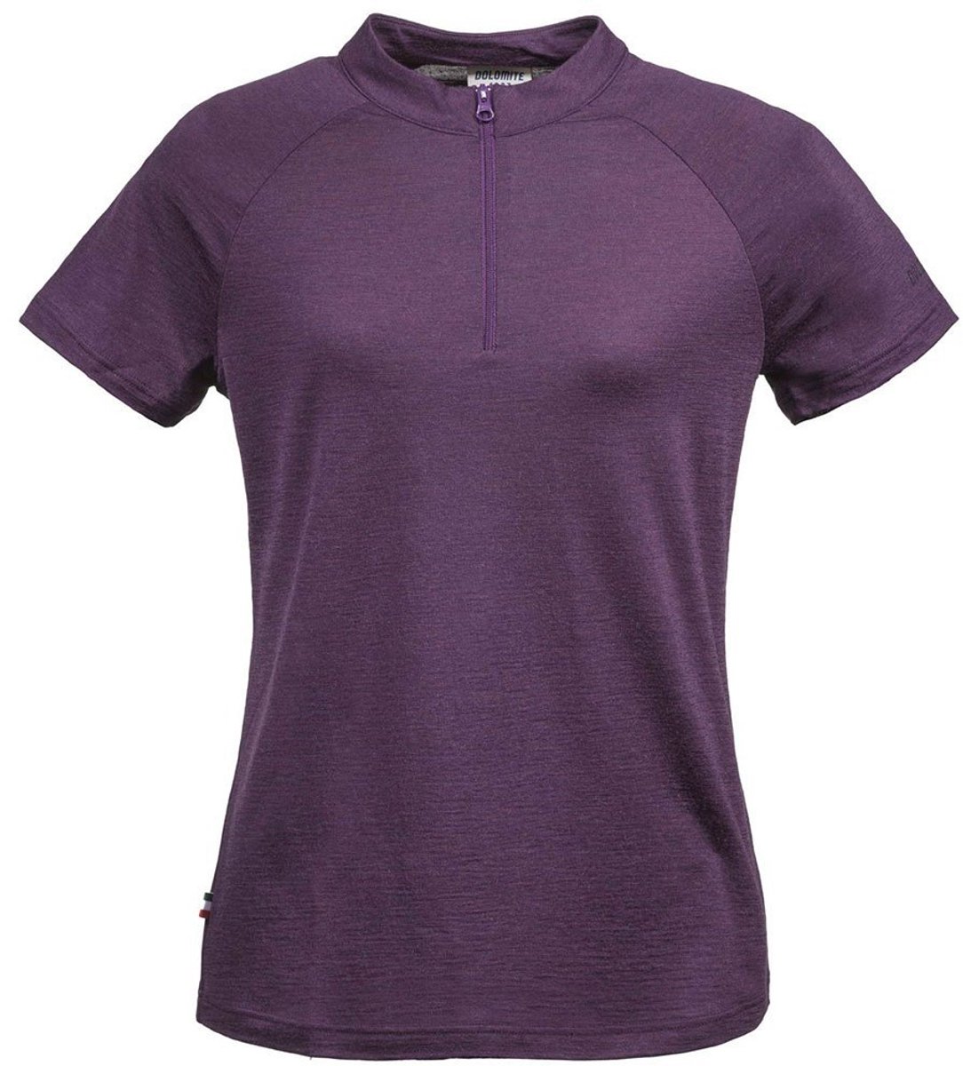 Dolomite Cristallo merino Zip T-shirt Met Korte Mouwen Paars M Vrouw