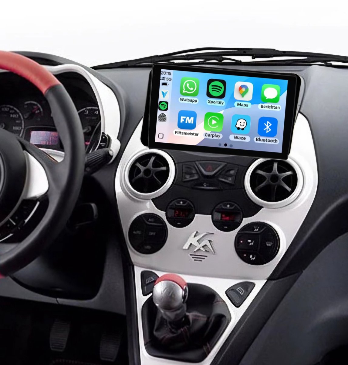 Autoradio 2/32GB met wireless Carplay en Android auto | Geschikt voor Ford Ka 2007-2016 | Radio scherm met Navigatie | 2007 2008 2009 2010 2011 2012 2013 2014 2015 2016 | Titanium
