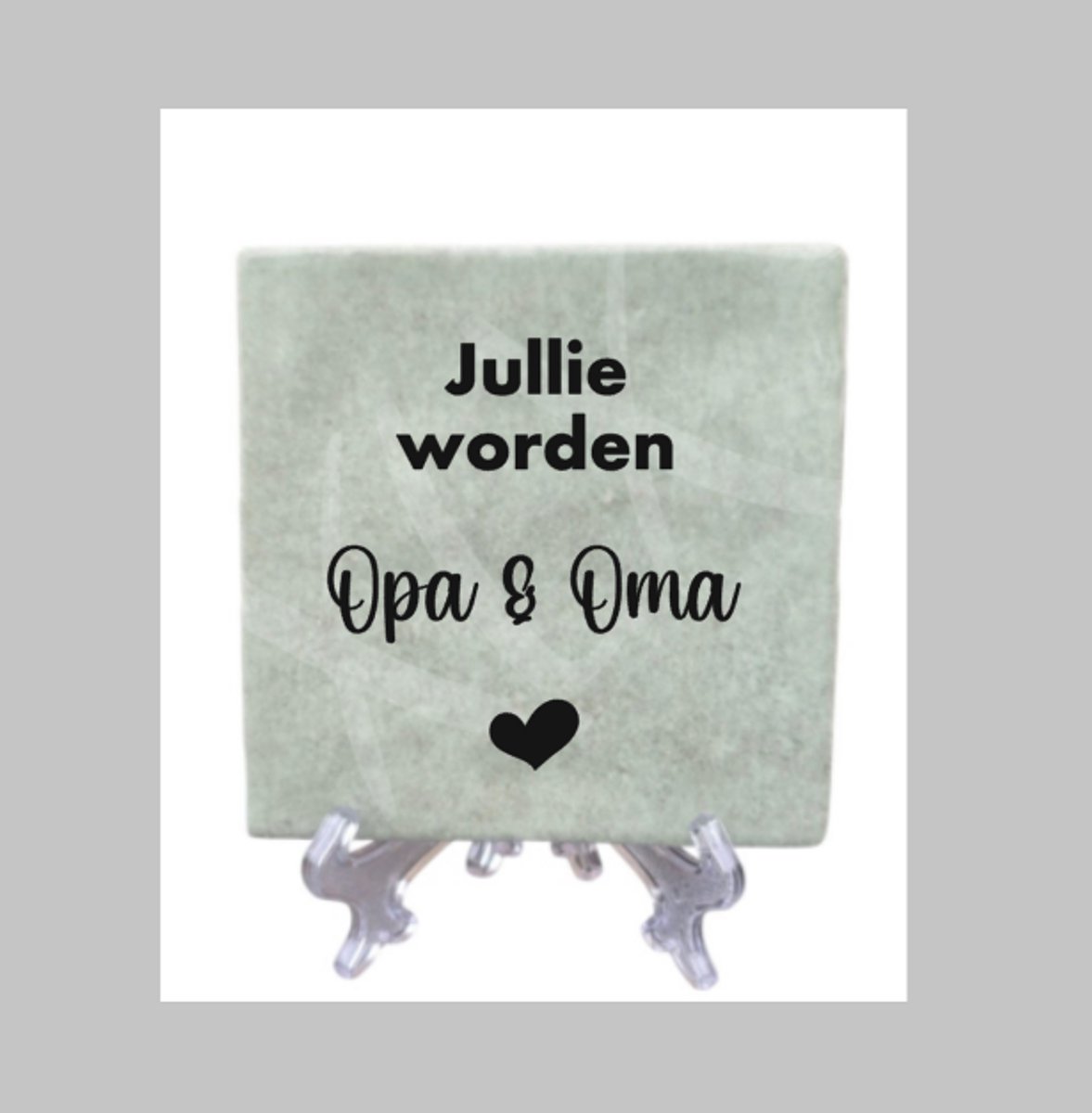 Bedrukt tegeltje met tekst: Jullie worden Opa & Oma, Spreuk tegeltje, Zwanger, Aankondiging, Opa en Oma, Tekst op tegel, XLX®