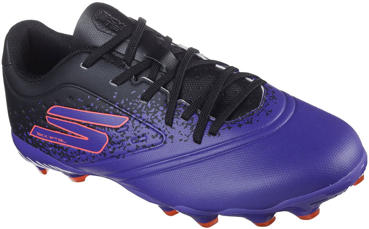 Skechers Fg Jeugdvoetbalschoenen in blauw, model Razor Gold FG, met lichtgewicht ontwerp en TPU-plaat voor acceleratie.