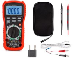 Velleman Digitale multimeter, datahold, contactloze spanningsdetectie, met REL-functie, geschikt voor het meten van AC/DC-stroom, AC/DC-spanning, weerstand, frequentie, temperatuur, continuïteit, inclusief meetsnoeren