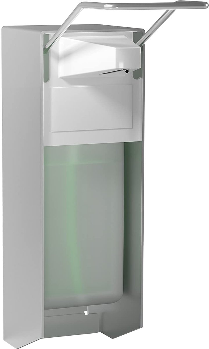 Wandgemonteerde Zeepdispenser 500ml – Aluminium Hand- & Elleboogbediening voor Thuis, Kantoor & Openbare Ruimtes