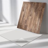 Wallfluent Vinyl Tegels - Vloerplankpatroon Zelfklevende Vinyltegels - 30 cm x 30 cm - Bruin Vinyl Tegels - Set van 9 - Vierkant PVC Tegels - Texturen Plaktegels - Vloer Tegels PVC - Plaktegels Keuken en Badkamer