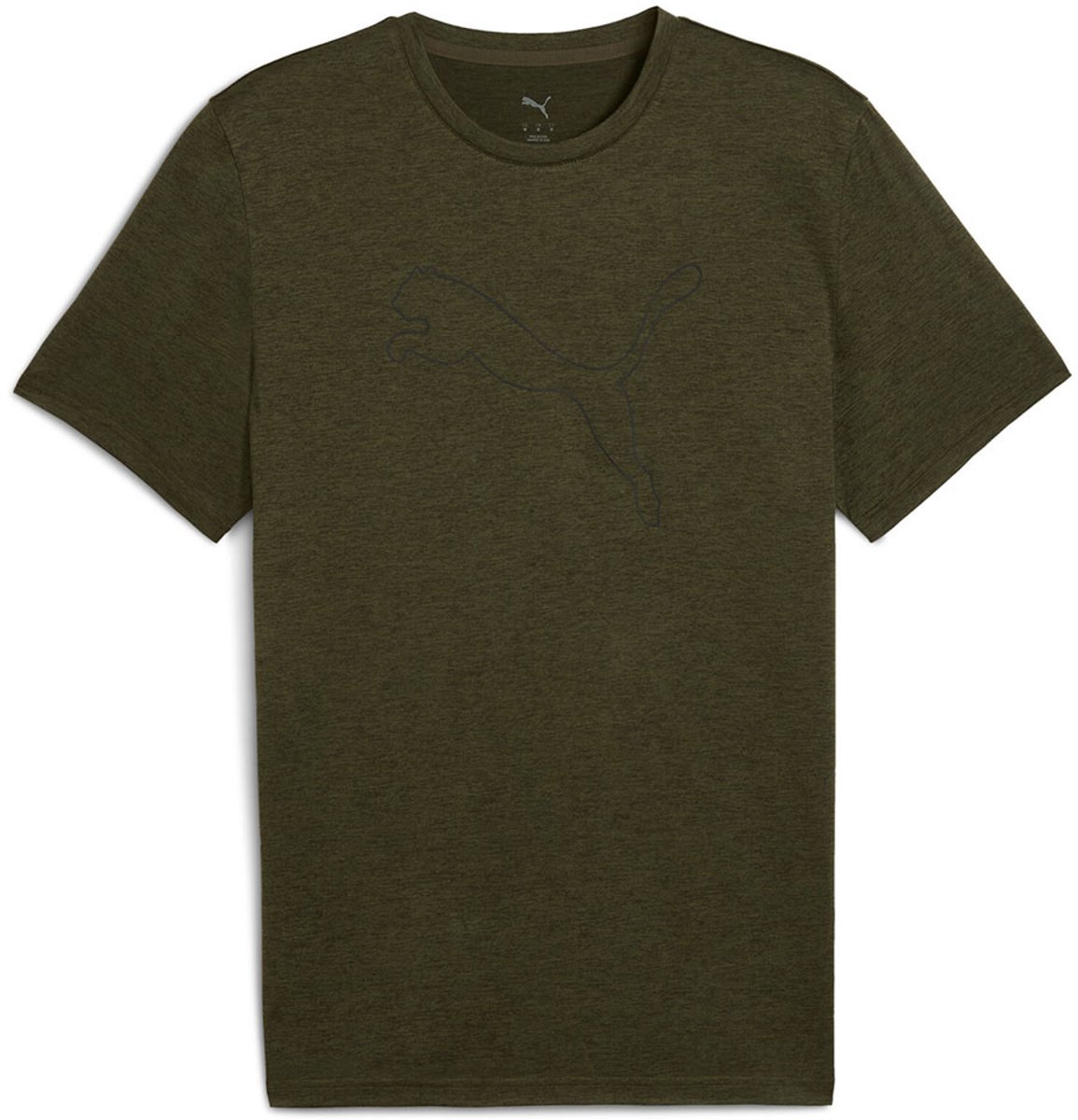 Puma Tad Essential Heather Cat T-shirt Met Korte Mouwen Man Olijf