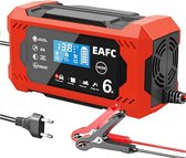 EAFC Druppellader 12V 6A -150Ah - Acculader voor Auto - Motor - Boot & Camper - Onderhoudsmodus (Rood) - Sinterklaas cadeau auto